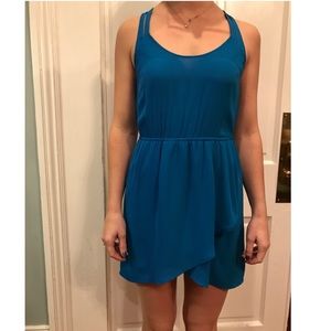 Blue, sexy back dress
